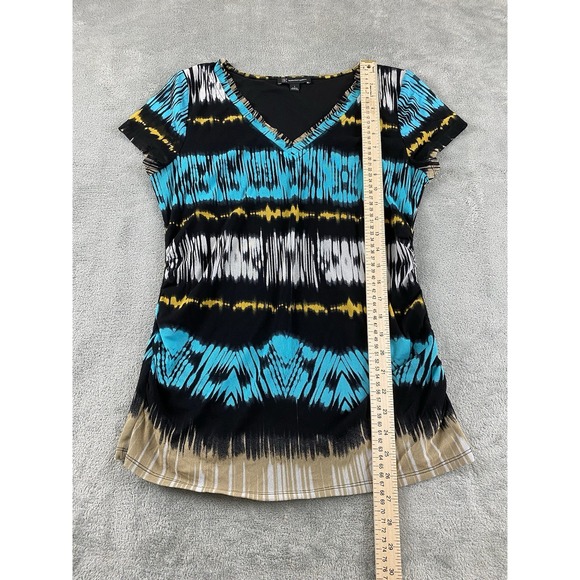 INC Womens Top Large Blue Black Multicolored Paisley Nylon C8 - Picture 6 of 9